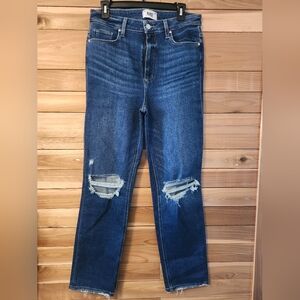 PAIGE Women's Dark Blue Distressed Jeans Size 30